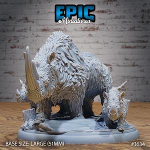 Woolly Rhino Family ‧ DnD Miniature ‧ Tabletop Miniatures ‧ Gaming Monster ‧ 3D Model ‧ RPG ‧ DnDminis ‧ STL FILE
