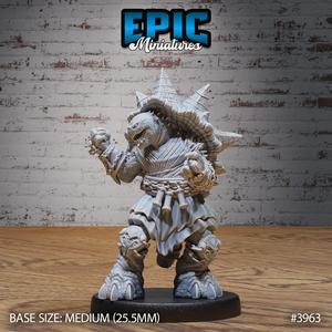 Turtle Folk Necromancer ‧ DnD Miniature ‧ Tabletop Miniatures ‧ Gaming Monster ‧ 3D Model ‧ RPG ‧ DnDminis ‧ STL FILE