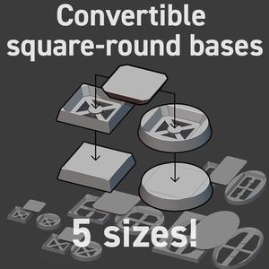 (old sizes) Convertible square-round bases set 5 sizes | seamless 20mm square to 25mm round and more!