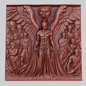 Prometheus 3d printer relief medallion obj stl