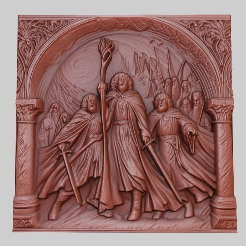 Lord of the Rings 3d printer relief medallion obj stl