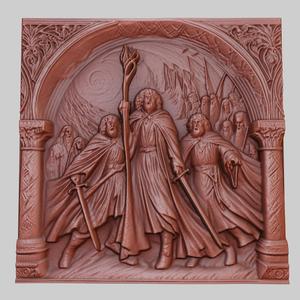 Lord of the Rings 3d printer relief medallion obj stl