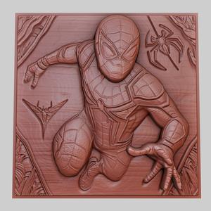 Spider-Man 3d printer relief medallion obj stl