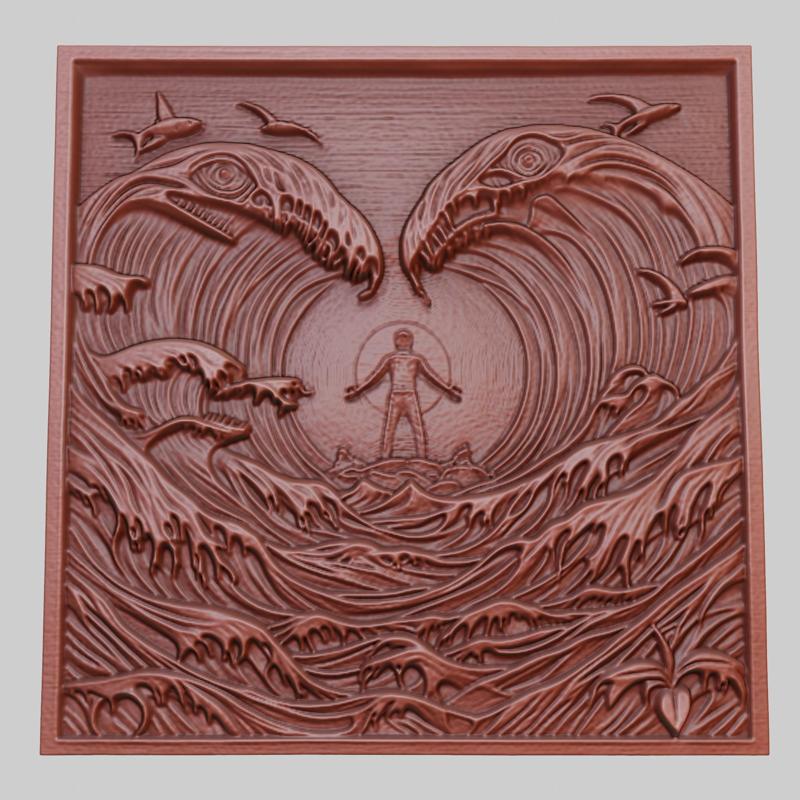 The Shape of Water 3d printer relief medallion obj stl