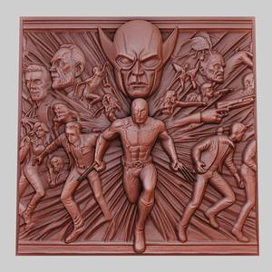 X-Men 3d printer relief medallion obj stl