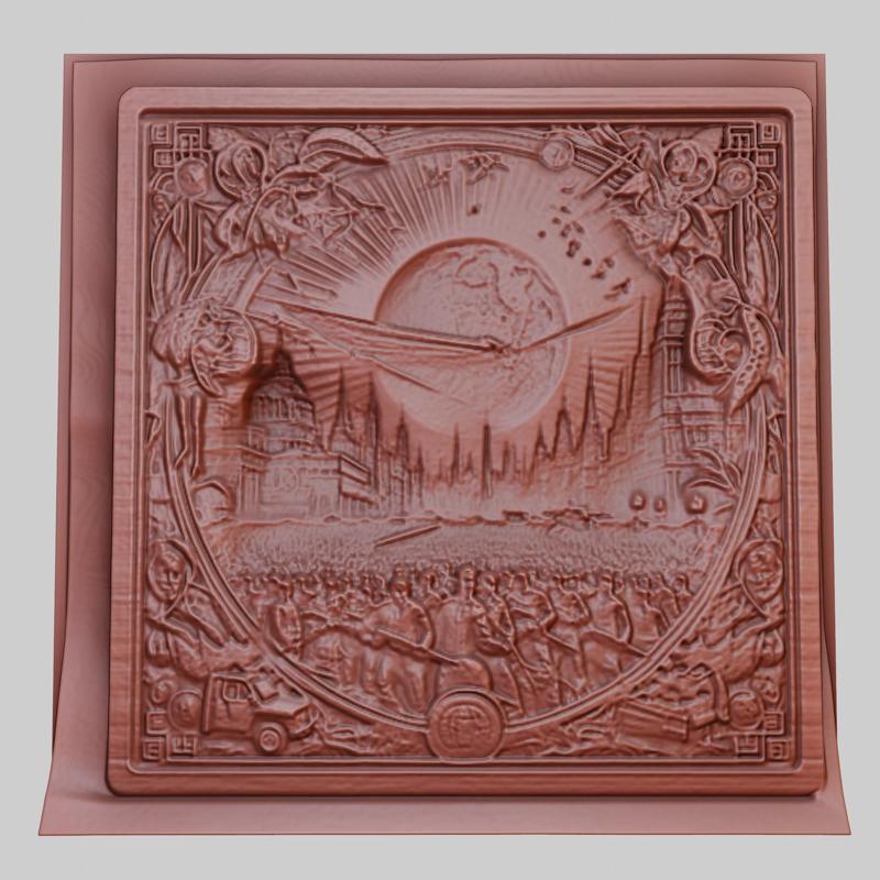 War of the Worlds 3d printer relief medallion obj stl