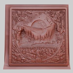 War of the Worlds 3d printer relief medallion obj stl