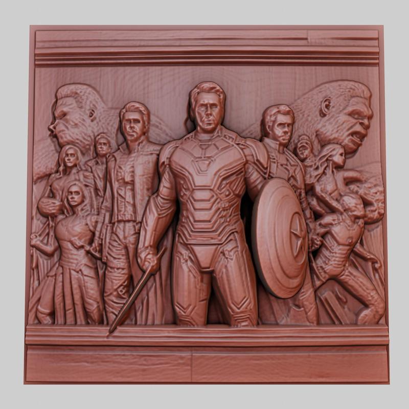 The Avengers 3d printer relief medallion obj stl