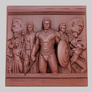 The Avengers 3d printer relief medallion obj stl