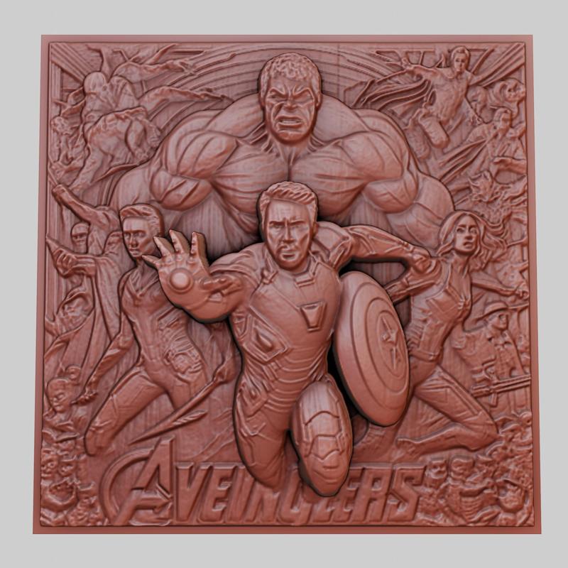 The Avengers 3d printer relief medallion obj stl