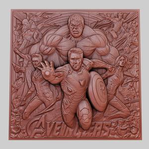 The Avengers 3d printer relief medallion obj stl