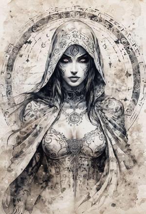Mysterious Hooded girl - Hueforge