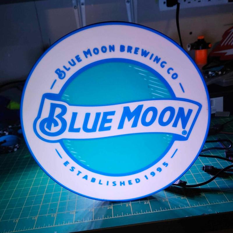 Blue Moon Beer Light Box / Wall Art