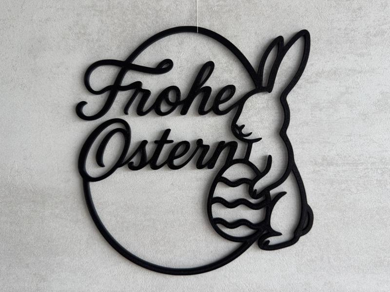 Happy Easter Wreath with Easter Bunny and Egg Decoration