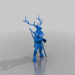 Cervidae Folk (Shatjan) ranger with wood block shoulders