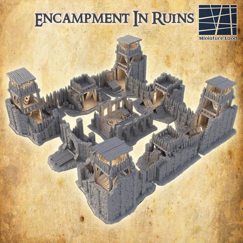 Encampment in Ruins - Tabletop Terrain - 28 MM