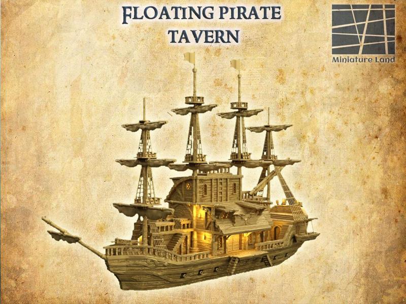 Floating Pirate Tavern- Tabletop Terrain - 28 MM