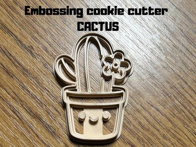 Embossing cookie cutter cute cactus 