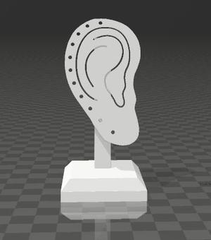 Earring display stand with ear shape