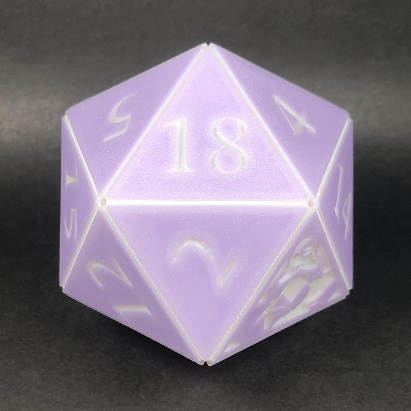 Baldur's Gate 3 inspired snap-together D20 - Filament change version