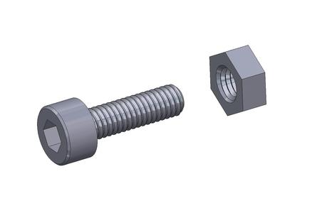 M3 x 10mm bolt DIN 912 VG + M3 nut DIN934 Nut Screw