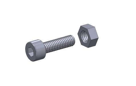 M4 x 14mm bolt DIN 912 VG + M4 nut DIN934 Nut Screw