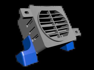 60mm fan mount angled 35 degrees (can be used for a ptc heater)   