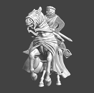 Mounted Crusader knight - drawing his blade