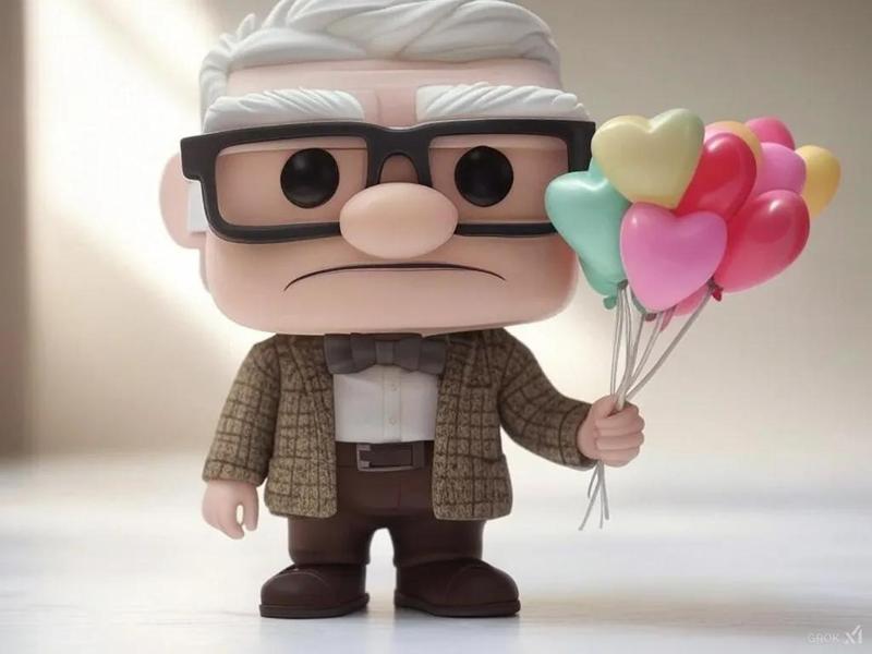 Grandpa UP Valentine Love Heart Balloons Carl Fredricksen   