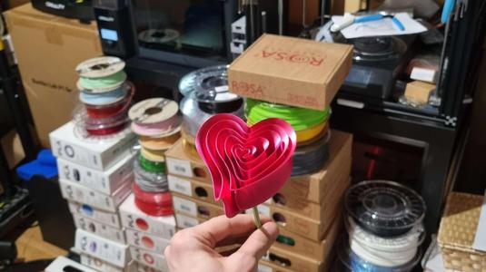 Beauty Rose Vase Mode superlight (stem fixed for heart base)