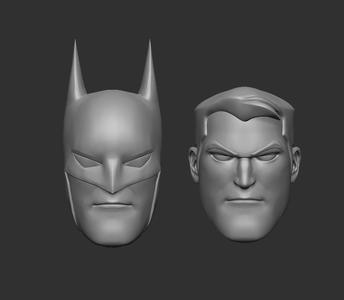 Batman Animated Style - Headsculpt for Action Figures 3D print model