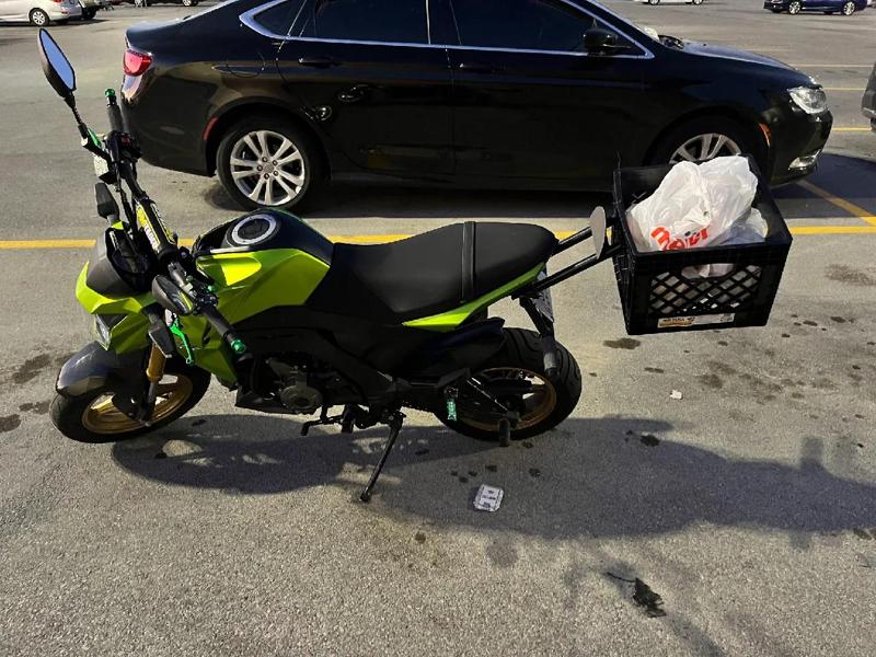 Kawasaki z125 Milk Crate Mount for z&z Scrape Bar   