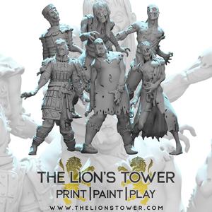 Zombies (Set of 6 x 32mm scale presupported miniatures