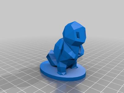 Low Poly Squirtle With Stand, pokemon