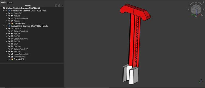 Vertical sink spanner   