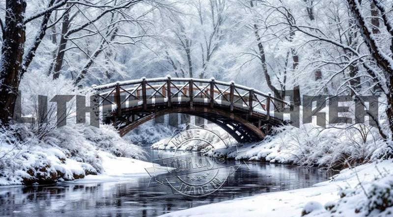 Beautiful Winter Bridge Lithophane   