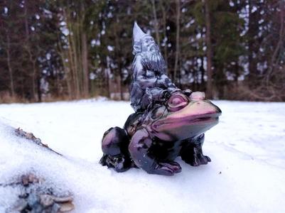 Gnome on frog (scan remix)