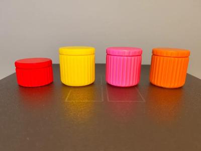 Small threaded jar with lid, 2 versions   
