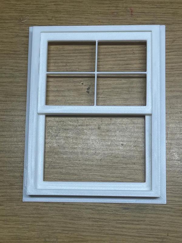 Dollhouse Double-Hung Window, 3' x 4', Scale 1:12, Movable Sashes   
