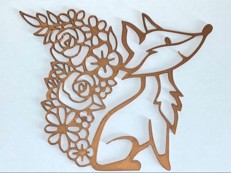 Fox flower wall art