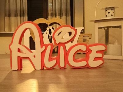Alice Disney Name Sign Decorate Room child Birth
