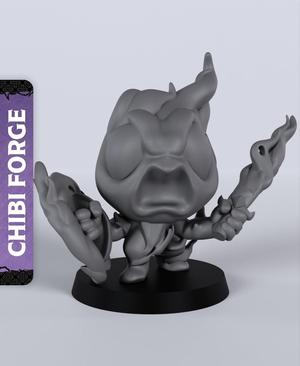 Fire Elemental Sword Chibi - With Free Dragon  - 5e DnD Inspired for RPG and Wargamers