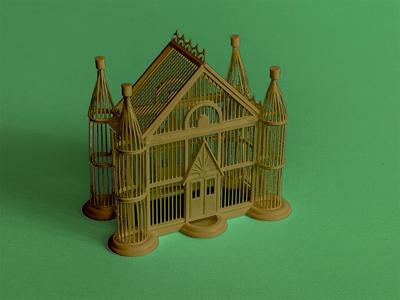 VICTORIAN BIRDCAGE #2 DOLLHOUSE 1/12th SCALE