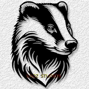 badger wall art wildlife wall decor animal decoration