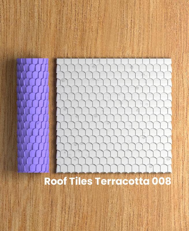 Collection Red | Roof Tiles Terracotta 008 | Polymer Clay Seamless Texture Roller