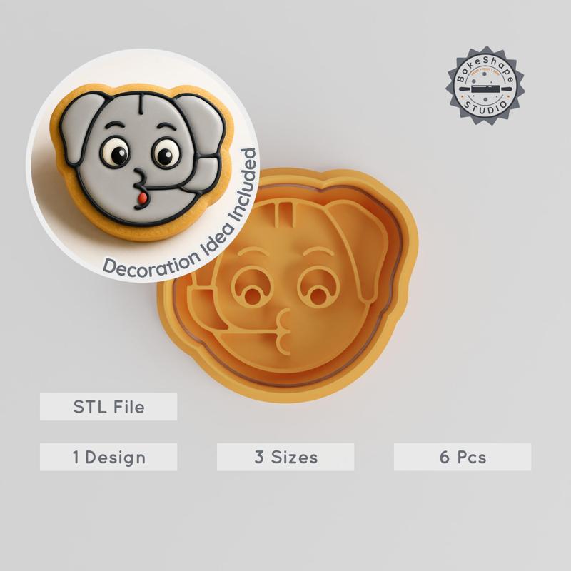 Animal Party Cookie Cutter & Stamp Set, Perfect for Cookies & Fondant, Includes 6 Pieces in S/M/L Sizes PRODUCT_901