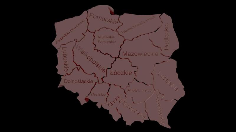 Szablon Polski z województwami/  Polish template with voivodeships