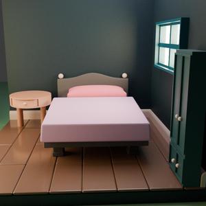 3D bedroom scene