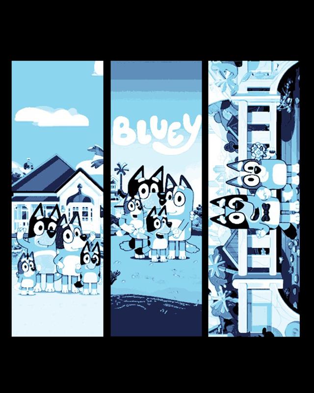 Fan Art of Bluey that fun little Dog and Friends - Set of Bookmarks