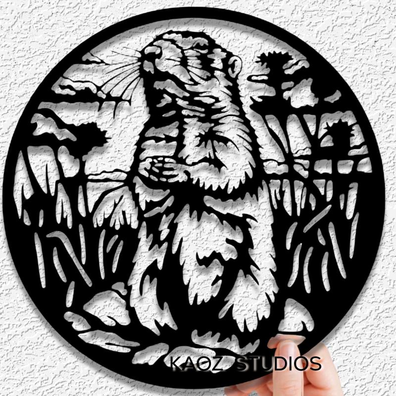 groundhog wall art wildlife wall decor nature scene decoration